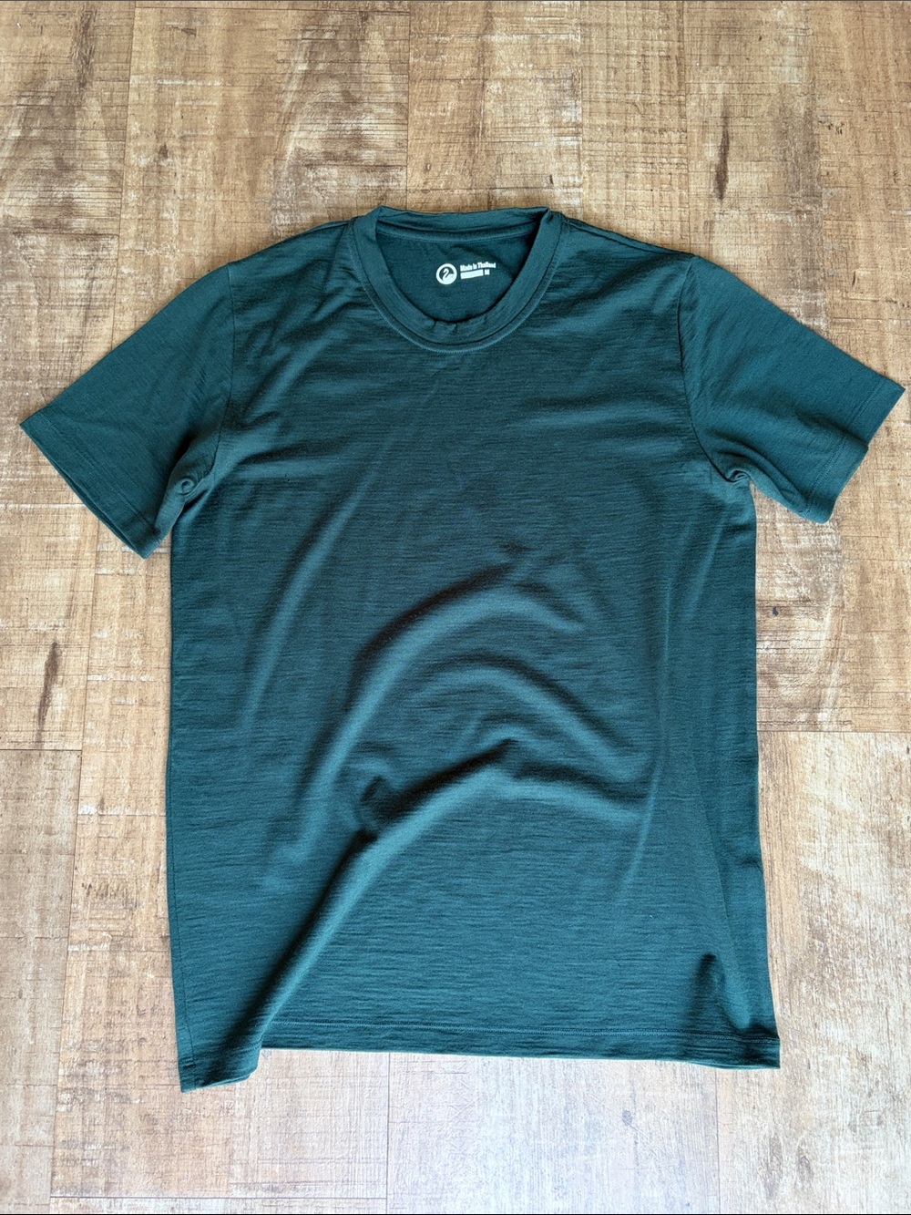 OUTLIER NYC ULTRAFINE MERINO CUT TWO T-SHIRT FOREST DEEP - Picture 2 of 5